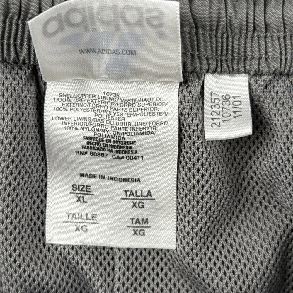 Vintage Y2K Adidas Track Pants Men's XL Gray Gold 3 Stripe Zip Leg 2001